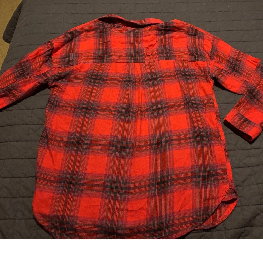 Art Class Red Plaid Flannel Shirt - Kids Long Sleeve Button Down‎ Top